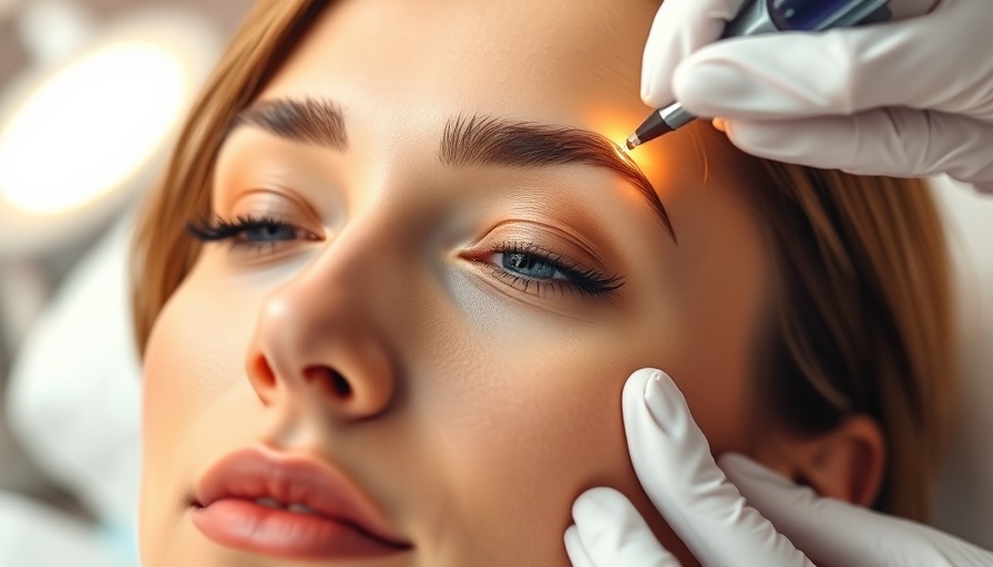 Close-up of woman receiving Botox therapy in a clinic setting.