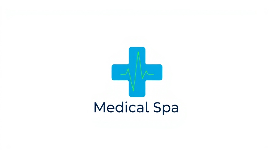 Modern medical spa logo with cross and ECG line for marketing.