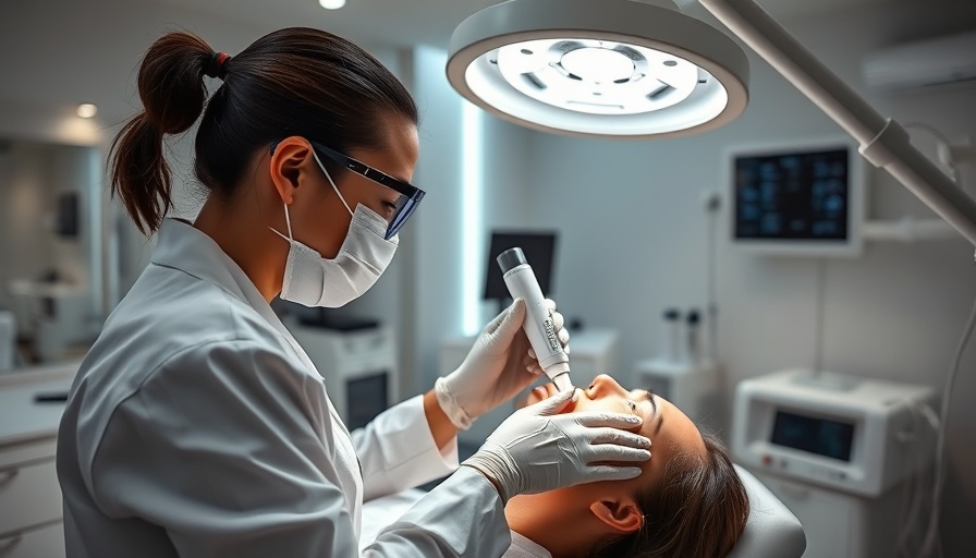 Modern laser hair removal treatment in a clinic setting