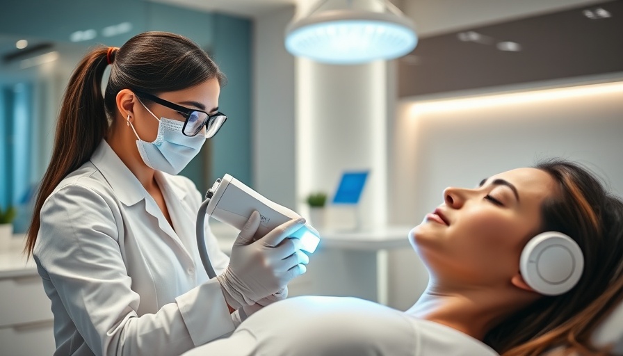 Technician performing laser hair removal in modern clinic