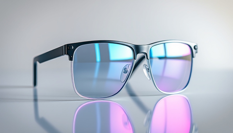 Modern laser safety glasses with reflective lenses on a sleek surface.