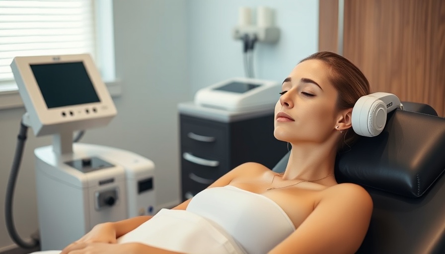 Young woman enjoying med spa compression therapy in a relaxing setting.