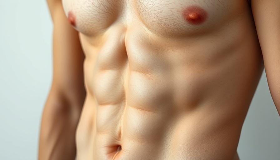 Torso with markings for minimally invasive aesthetic treatments.