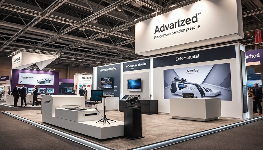 Non-Surgical Aesthetics device at trade show with branding backdrop.