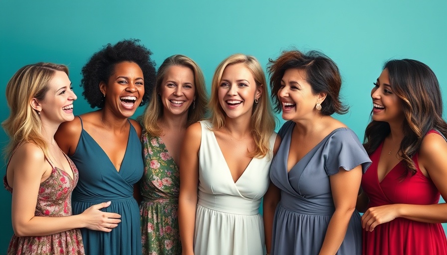 Faces of Natrelle Campaign Breast Augmentation - Diverse group of smiling women in elegant dresses.