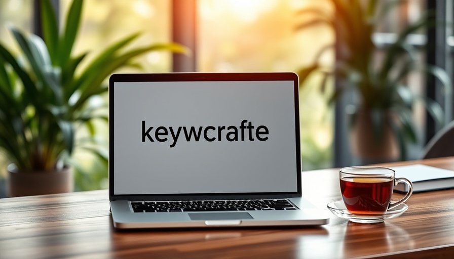 Modern workspace with keywords on laptop, Medspa PPC Advertising.