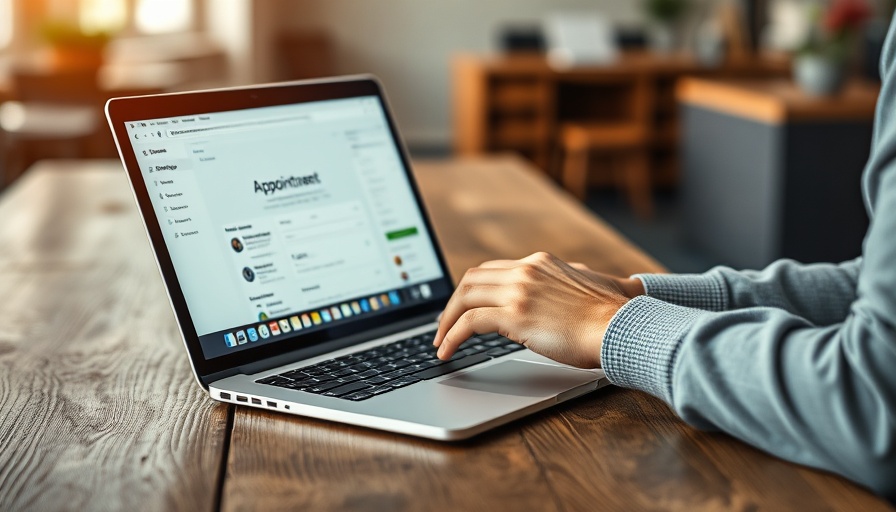 Booking an appointment online for medspa training on a laptop.