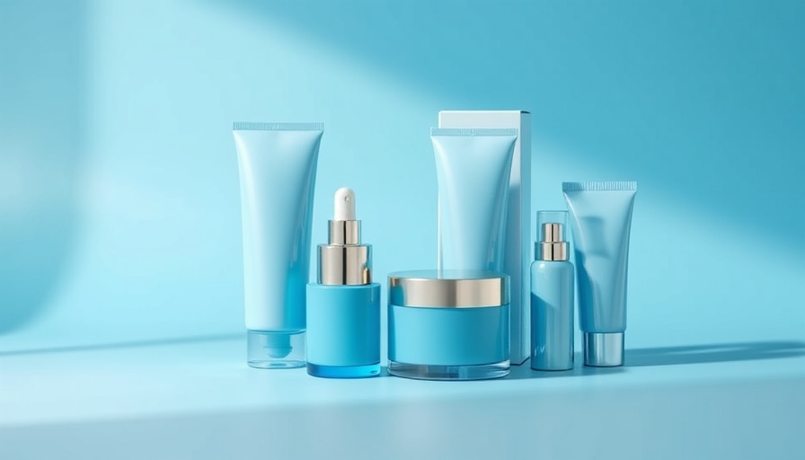 Ozempic face solution skincare products in sleek blue packaging.