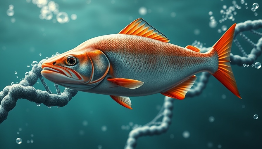 Realistic salmon fish encased in DNA strand for PDRN fillers.