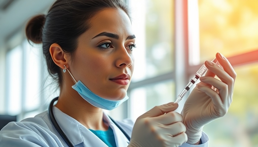 Healthcare professional preparing all-natural PRP gel injection in a clinical setting.