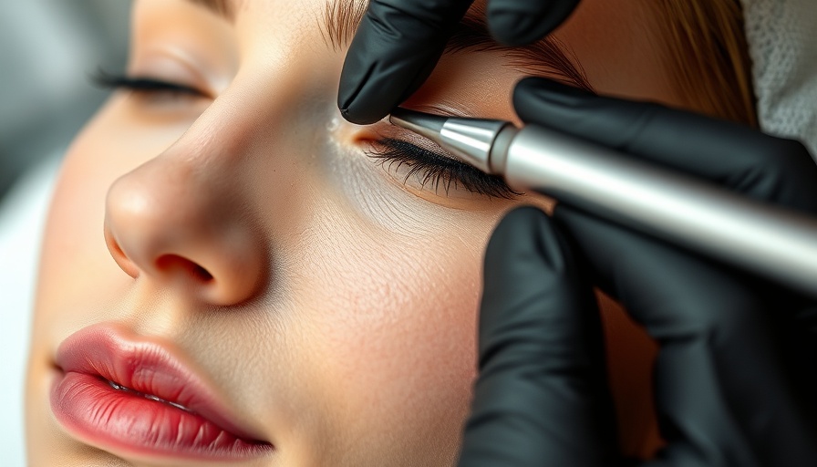 Close-up of electrolysis hair removal procedure in clinic