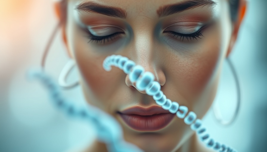 VSEL stem cell therapy concept with woman's face and DNA strands.