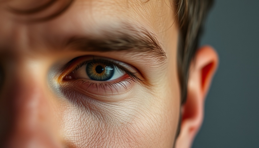 Close-up of male eye highlighting skin texture, male aesthetics