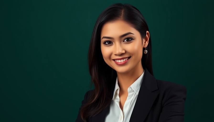 Confident woman in business attire, medspa training success.