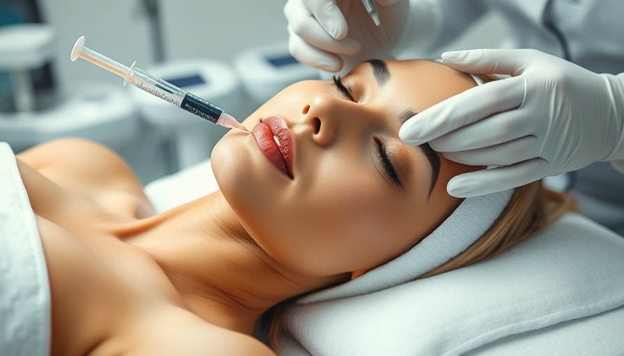 Aesthetic treatment with neurotoxins and hyaluronic fillers in a clinic.
