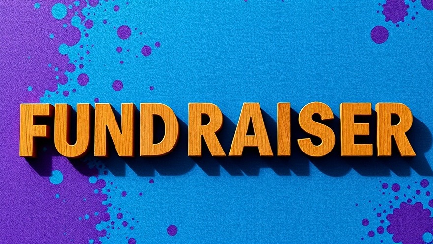 Bold 'FUNDRAISER' letters on a vibrant background for women-led fundraising platform