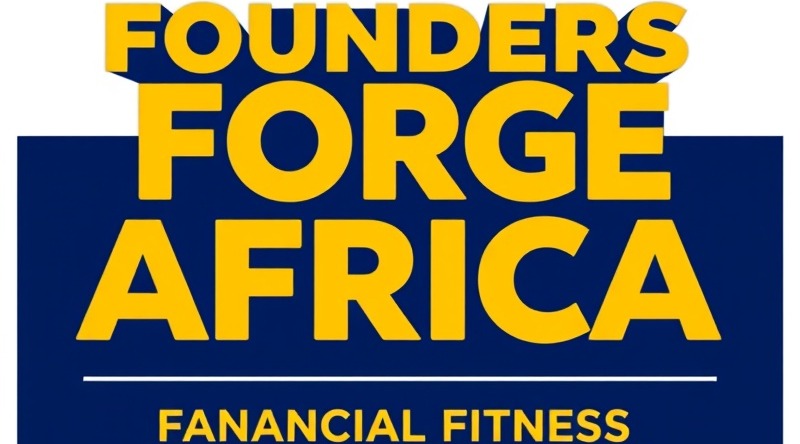 Bold golden yellow and navy blue logo for 'Founders Forge Africa' financial literacy program.