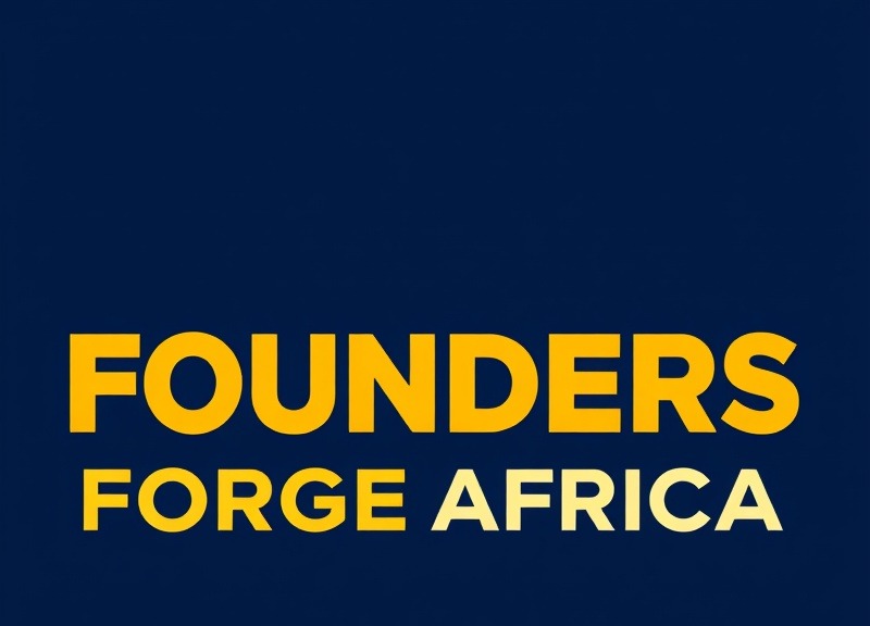 Bold logo 'Founders Forge Africa' in golden yellow and navy blue for kids' financial literacy.