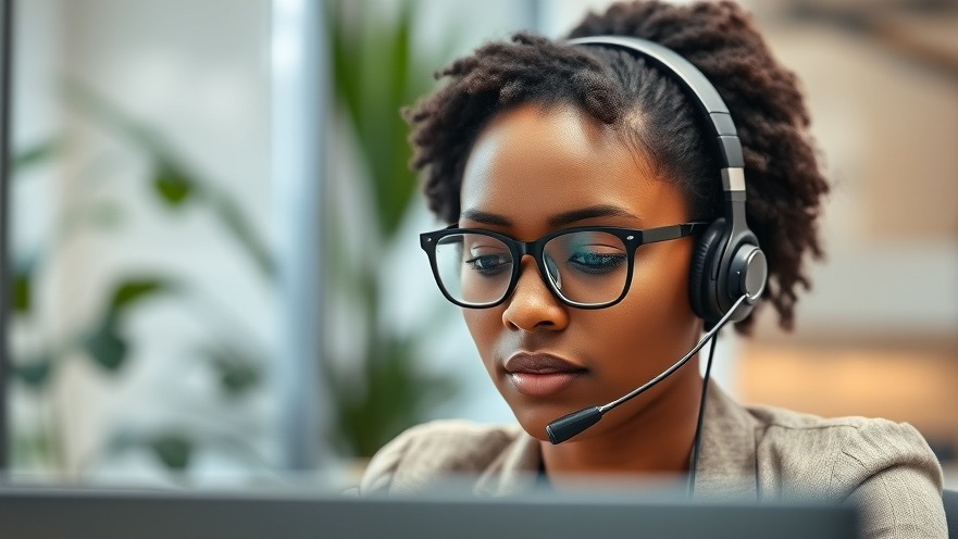 Focused African woman in a headset demonstrates virtual assistant advantages for women entrepreneurs.