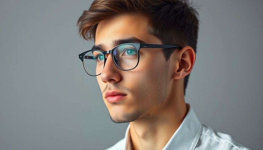 Portrait of a young man in glasses for Flutter app accessibility context.