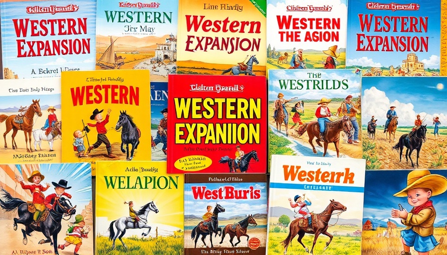 Colorful children's books on Western Expansion and historical fiction.