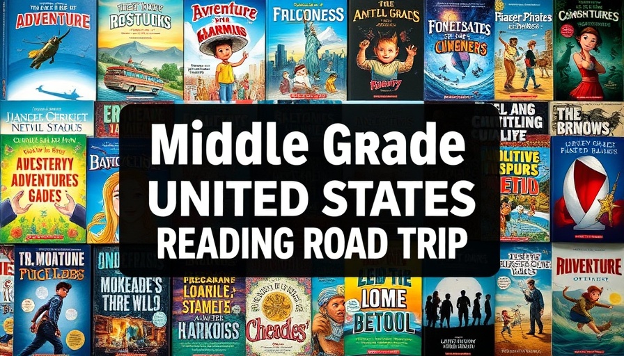 Middle grade books USA collage with colorful covers.