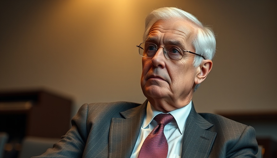 Elderly man in a suit during an interview setting.