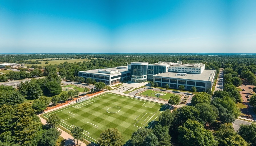 Aerial view of Microsoft corporate campus amidst lush greenery.