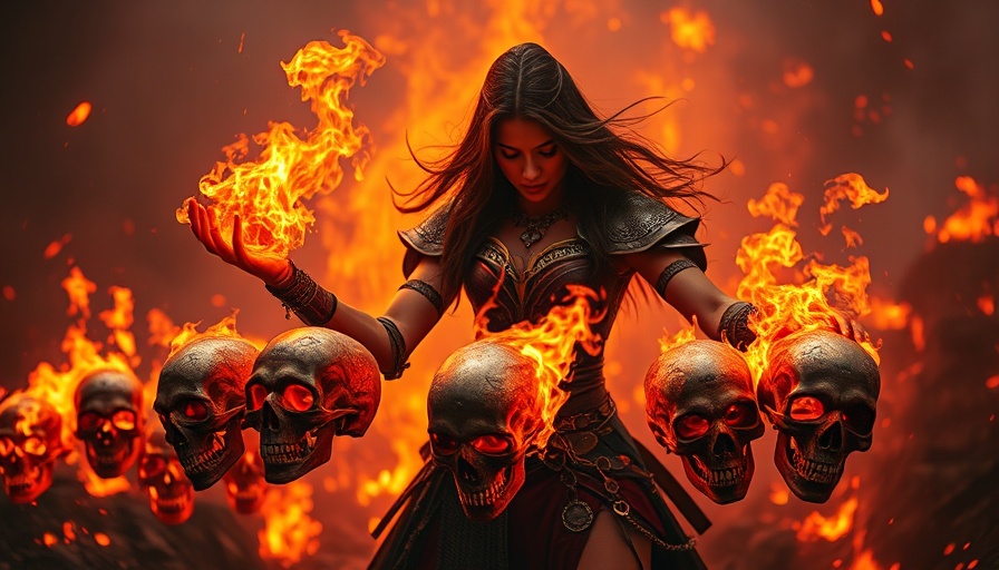 Path of Exile 2 fantasy game art with fierce sorceress and flames.