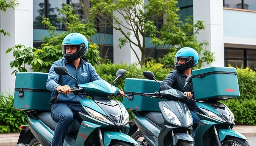 Gokada delivery riders lined up on motorcycles.