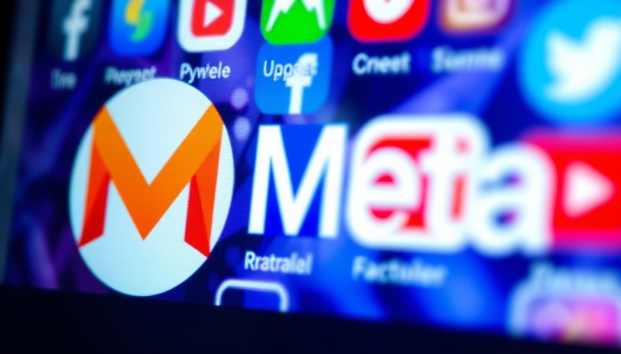 Close-up of Meta logo with social media icons, strategy branding.