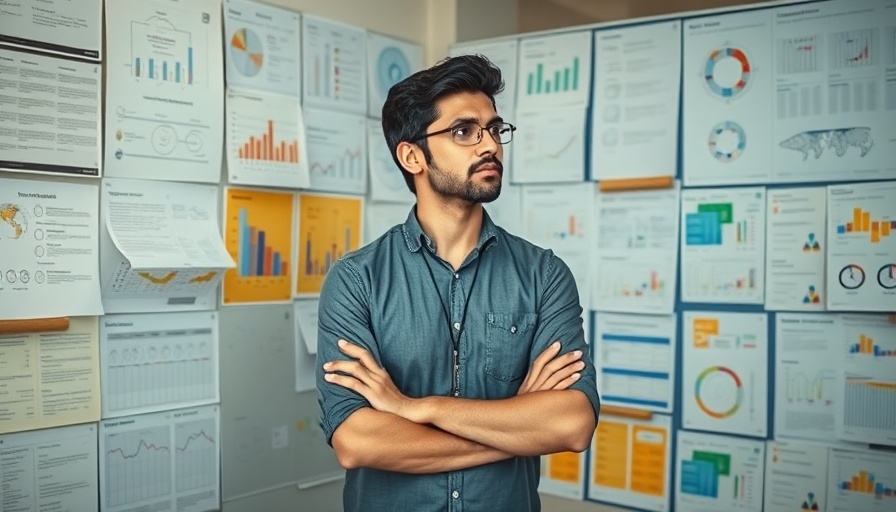 Young entrepreneur analyzing startup plans for impacts