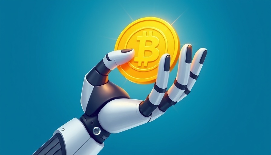 Robotic hand and coin symbolizing AI Solutions.