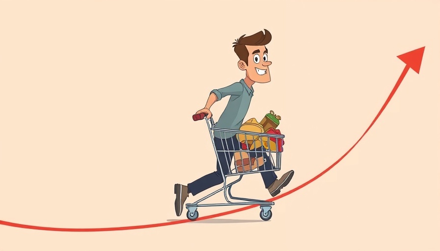 Illustration of inflation concerns with man pushing cart uphill.