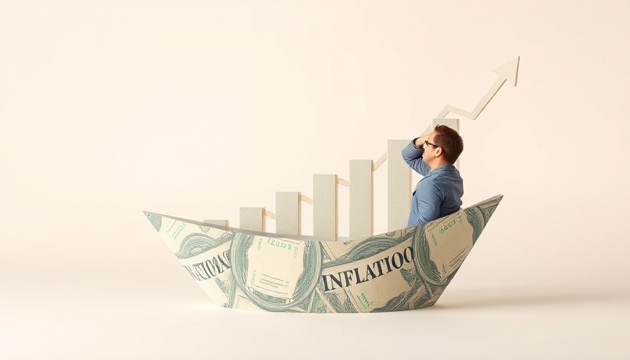 Conceptual image of Nigeria inflation with rising bar graph.