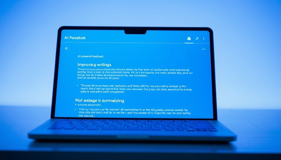 AI-powered notebook interface showing features for entrepreneurs.