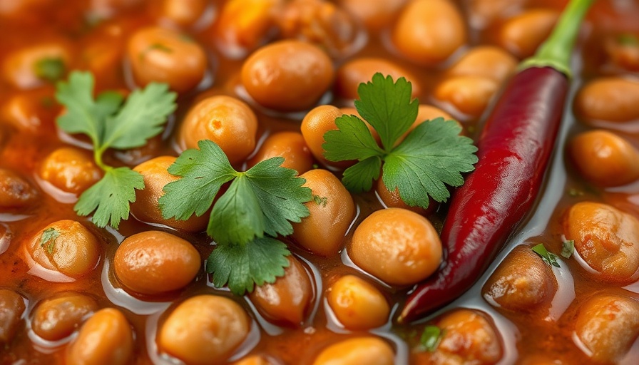 Close-up of flavorful kidney bean curry, global recipes.
