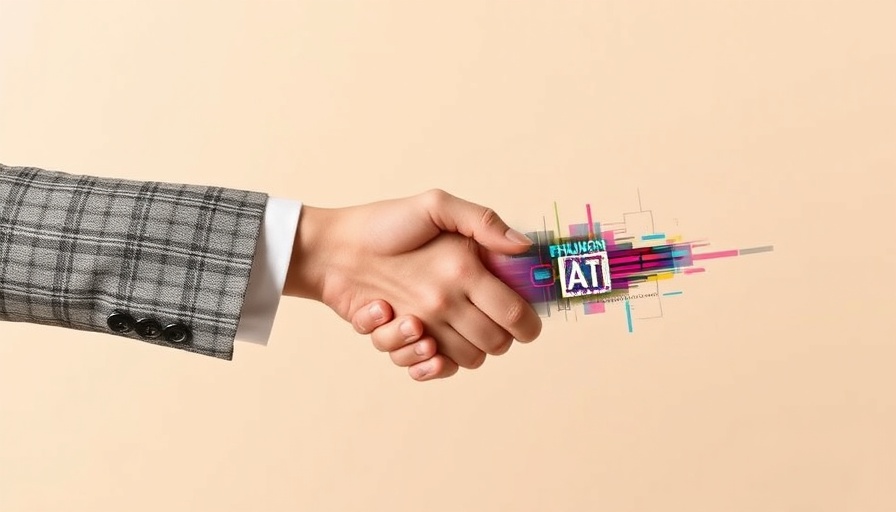 Abstract handshake symbolizing building trust in leadership and AI adoption.