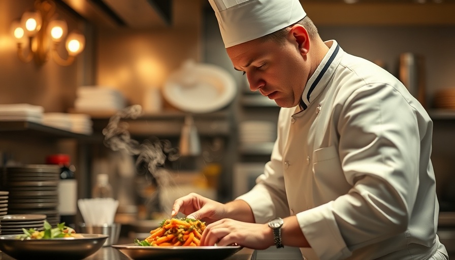 Chef preparing dish at Fatih Tutak's Turk restaurant.