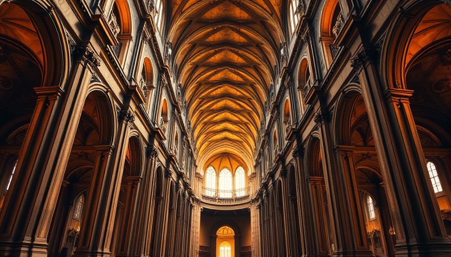 Interior view of a majestic cathedral showcasing architectural wonders.