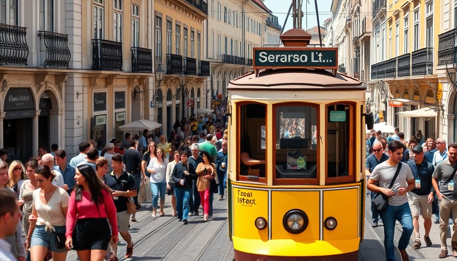 Classic yellow tram amidst historical architecture, Top Tourist Attractions in Lisbon.