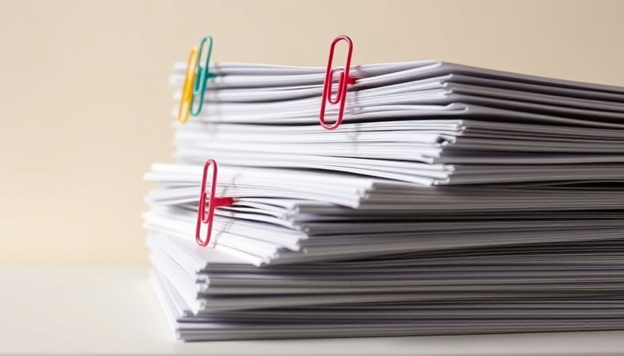 Organized stack of papers with colorful clips, illustrating cover letter importance.