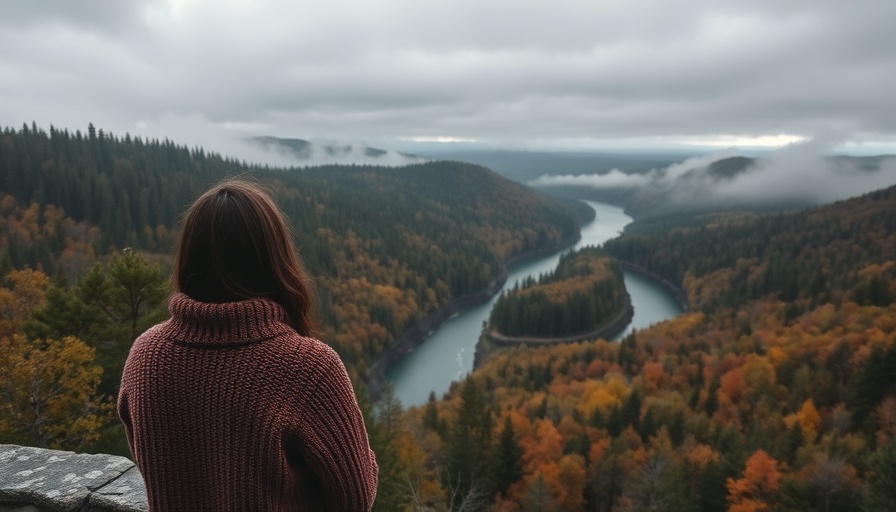 Stunning river view for wild camping in Europe during autumn.