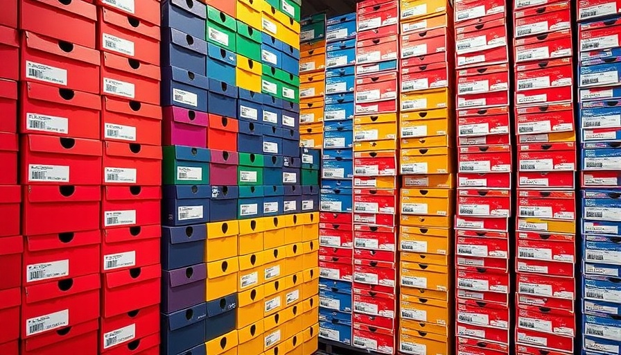 Colorful shoe boxes in retail for direct sales strategies.
