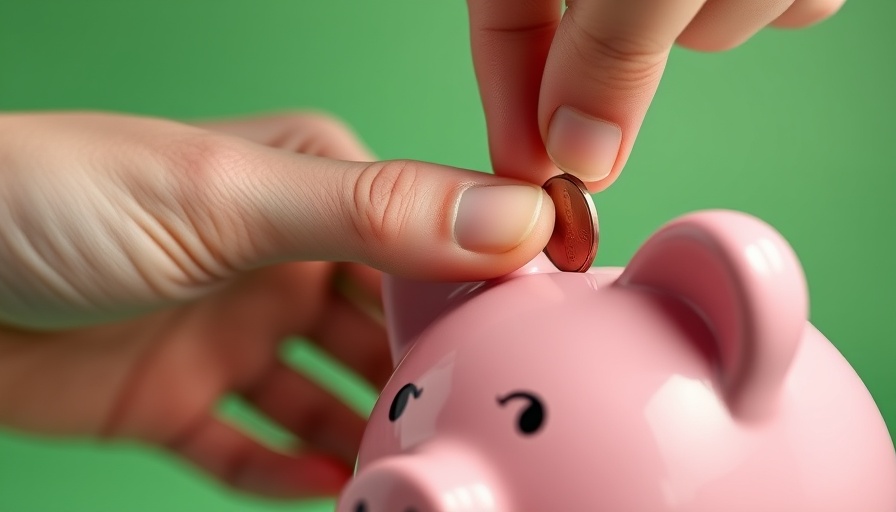 Hand placing penny in piggy bank for sales team incentives.