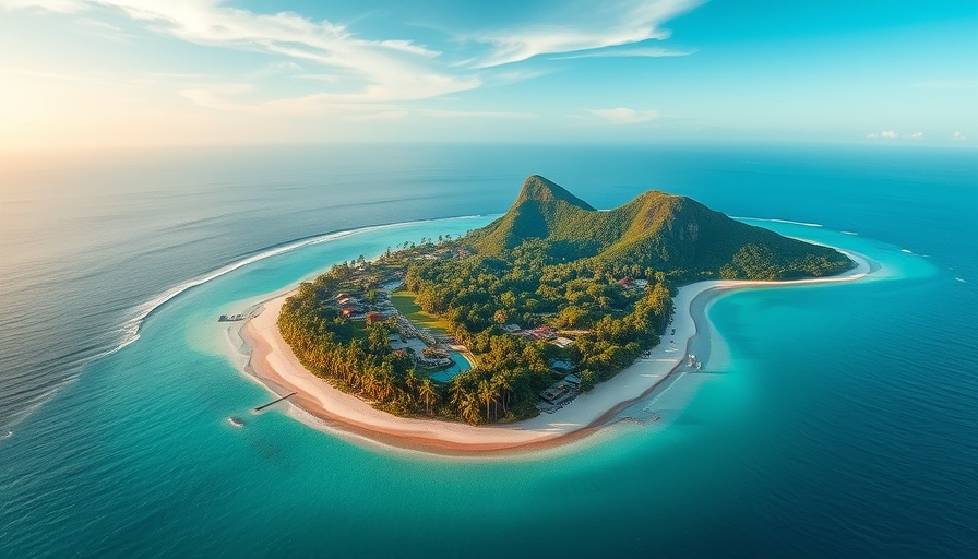 Tropical Fiji landscape with lush greenery and serene coastline.