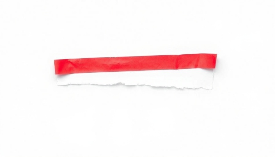 Red tape covering a torn line on paper, symbolizing executive resume gap.