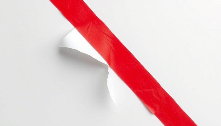 Torn paper repaired with red tape symbolizing resume gap.