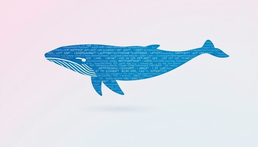 Abstract whale silhouette with code, representing DeepSeek resourcefulness lessons.