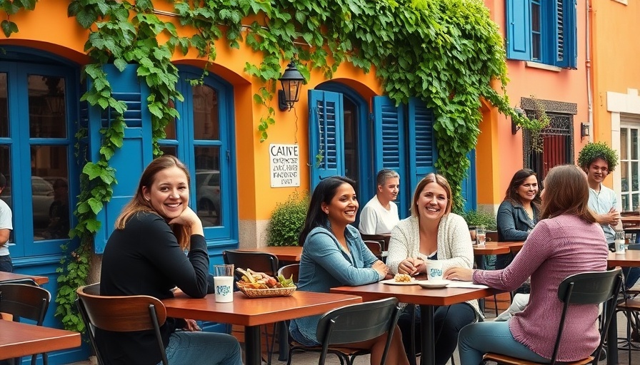 Charming cafe in Thessaloniki Greece, lush dining scene.